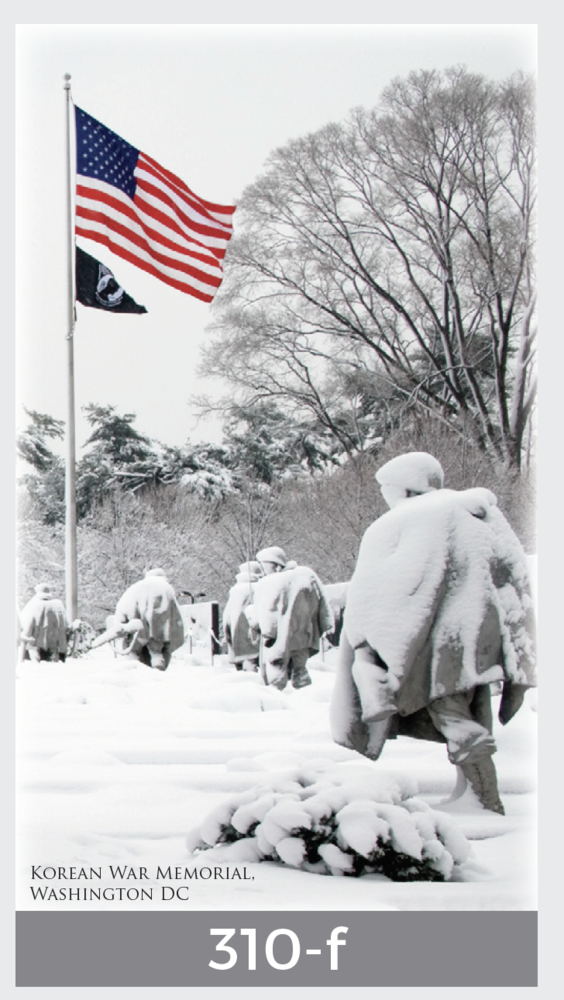 korean war memorial prayer card